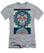 Rubino Rise Skull Reb Blue - Men's T-Shirt (Athletic Fit) Men's T-Shirt (Athletic Fit) Pixels Heather Small 