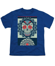 Rubino Rise Skull Reb Blue - Youth T-Shirt Youth T-Shirt Pixels Royal Small 