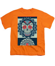 Rubino Rise Skull Reb Blue - Youth T-Shirt Youth T-Shirt Pixels Orange Small 