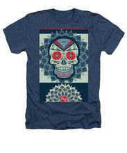 Rubino Rise Skull Reb Blue - Heathers T-Shirt Heathers T-Shirt Pixels Navy Small 