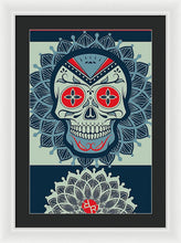 Rubino Rise Skull Reb Blue - Framed Print Framed Print Pixels 16.000" x 24.000" White Black
