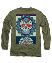 Rubino Rise Skull Reb Blue - Long Sleeve T-Shirt Long Sleeve T-Shirt Pixels Military Green Small 