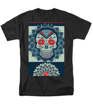 Rubino Rise Skull Reb Blue - Men's T-Shirt  (Regular Fit) Men's T-Shirt (Regular Fit) Pixels Black Small 