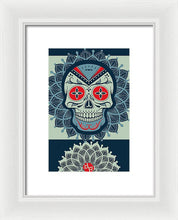 Rubino Rise Skull Reb Blue - Framed Print Framed Print Pixels 6.625" x 10.000" White White