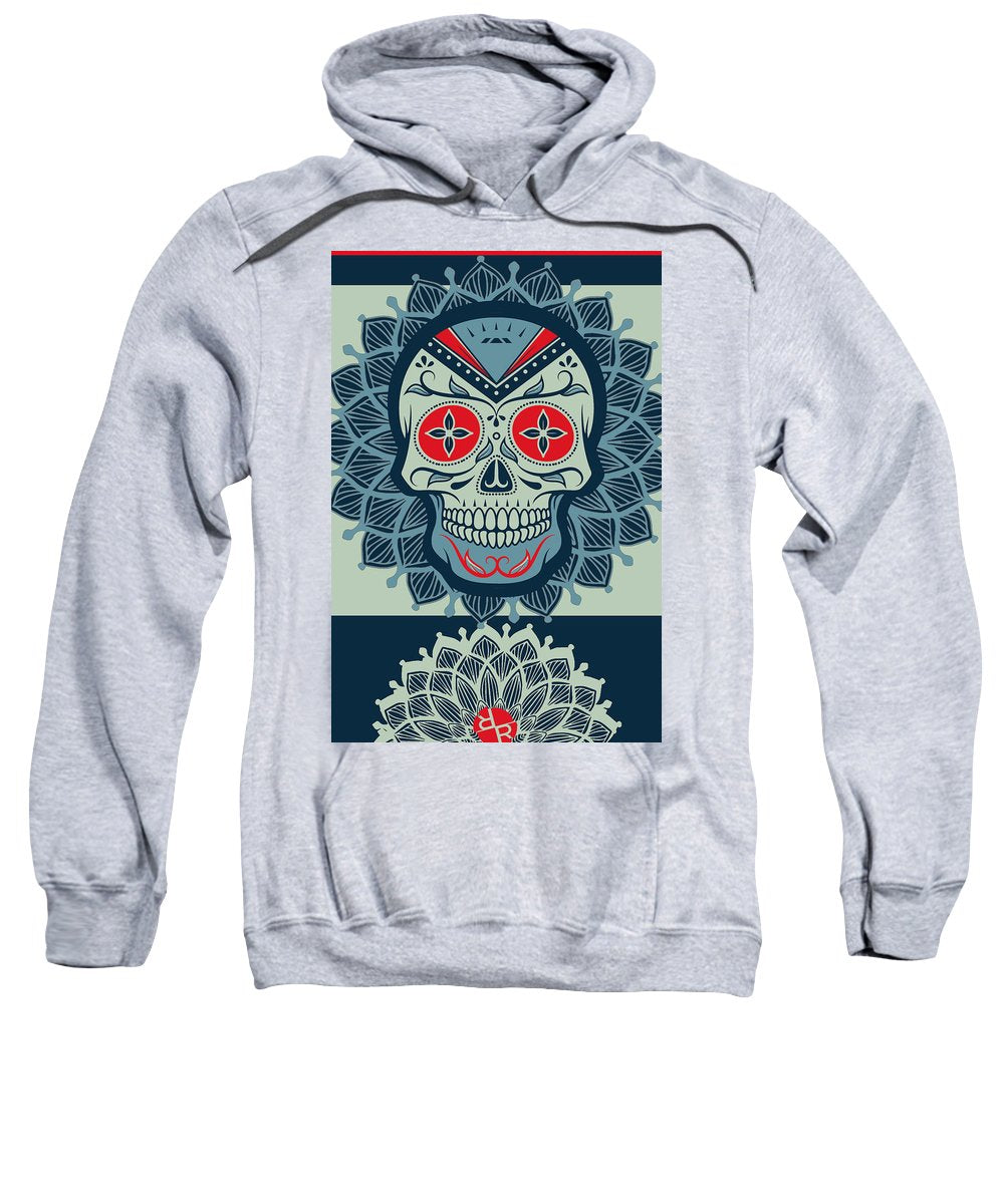 Rubino Rise Skull Reb Blue - Sweatshirt Sweatshirt Pixels Heather Small 