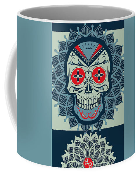 Rubino Rise Skull Reb Blue - Mug Mug Pixels Small (11 oz.)  
