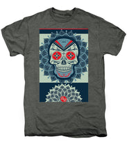Rubino Rise Skull Reb Blue - Men's Premium T-Shirt Men's Premium T-Shirt Pixels Platinum Heather Small 