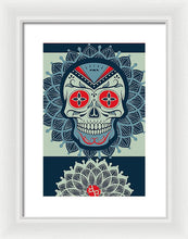 Rubino Rise Skull Reb Blue - Framed Print Framed Print Pixels 9.375" x 14.000" White White