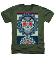 Rubino Rise Skull Reb Blue - Heathers T-Shirt Heathers T-Shirt Pixels Military Green Small 