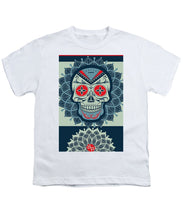 Rubino Rise Skull Reb Blue - Youth T-Shirt Youth T-Shirt Pixels White Small 