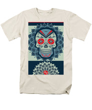 Rubino Rise Skull Reb Blue - Men's T-Shirt  (Regular Fit) Men's T-Shirt (Regular Fit) Pixels Cream Small 