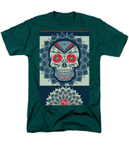 Rubino Rise Skull Reb Blue - Men's T-Shirt  (Regular Fit) Men's T-Shirt (Regular Fit) Pixels Hunter Green Small 