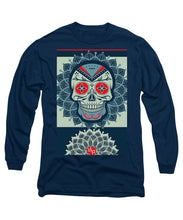 Rubino Rise Skull Reb Blue - Long Sleeve T-Shirt Long Sleeve T-Shirt Pixels Navy Small 