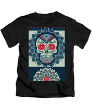 Rubino Rise Skull Reb Blue - Kids T-Shirt Kids T-Shirt Pixels Black Small 
