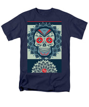 Rubino Rise Skull Reb Blue - Men's T-Shirt  (Regular Fit) Men's T-Shirt (Regular Fit) Pixels Navy Small 
