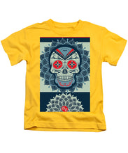 Rubino Rise Skull Reb Blue - Kids T-Shirt Kids T-Shirt Pixels Yellow Small 