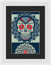 Rubino Rise Skull Reb Blue - Framed Print Framed Print Pixels 9.375" x 14.000" White Black