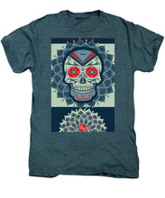 Rubino Rise Skull Reb Blue - Men's Premium T-Shirt Men's Premium T-Shirt Pixels Steel Blue Heather Small 