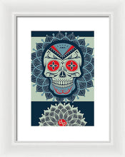 Rubino Rise Skull Reb Blue - Framed Print Framed Print Pixels 8.000" x 12.000" White White