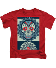 Rubino Rise Skull Reb Blue - Kids T-Shirt Kids T-Shirt Pixels Red Small 