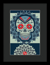 Rubino Rise Skull Reb Blue - Framed Print Framed Print Pixels 8.000" x 12.000" Black Black