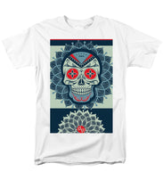 Rubino Rise Skull Reb Blue - Men's T-Shirt  (Regular Fit) Men's T-Shirt (Regular Fit) Pixels White Small 