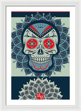 Rubino Rise Skull Reb Blue - Framed Print Framed Print Pixels 20.000" x 30.000" White White