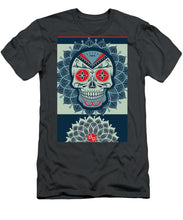 Rubino Rise Skull Reb Blue - Men's T-Shirt (Athletic Fit) Men's T-Shirt (Athletic Fit) Pixels Charcoal Small 