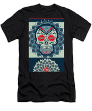 Rubino Rise Skull Reb Blue - Men's T-Shirt (Athletic Fit) Men's T-Shirt (Athletic Fit) Pixels Black Small 