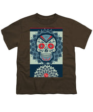 Rubino Rise Skull Reb Blue - Youth T-Shirt Youth T-Shirt Pixels Coffee Small 