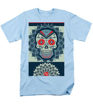Rubino Rise Skull Reb Blue - Men's T-Shirt  (Regular Fit) Men's T-Shirt (Regular Fit) Pixels Light Blue Small 