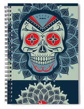 Rubino Rise Skull Reb Blue - Spiral Notebook Spiral Notebook Pixels 6" x 8"  