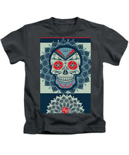 Rubino Rise Skull Reb Blue - Kids T-Shirt Kids T-Shirt Pixels Charcoal Small 