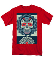 Rubino Rise Skull Reb Blue - Men's T-Shirt  (Regular Fit) Men's T-Shirt (Regular Fit) Pixels Red Small 