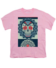 Rubino Rise Skull Reb Blue - Youth T-Shirt Youth T-Shirt Pixels Pink Small 