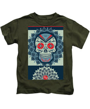 Rubino Rise Skull Reb Blue - Kids T-Shirt Kids T-Shirt Pixels Military Green Small 