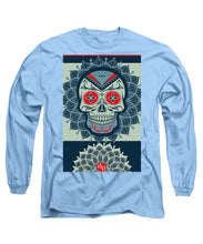 Rubino Rise Skull Reb Blue - Long Sleeve T-Shirt Long Sleeve T-Shirt Pixels Carolina Blue Small 