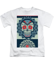 Rubino Rise Skull Reb Blue - Kids T-Shirt Kids T-Shirt Pixels White Small 