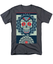 Rubino Rise Skull Reb Blue - Men's T-Shirt  (Regular Fit) Men's T-Shirt (Regular Fit) Pixels Charcoal Small 