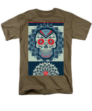 Rubino Rise Skull Reb Blue - Men's T-Shirt  (Regular Fit) Men's T-Shirt (Regular Fit) Pixels Safari Green Small 