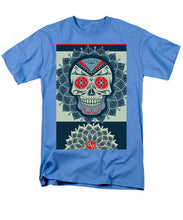 Rubino Rise Skull Reb Blue - Men's T-Shirt  (Regular Fit) Men's T-Shirt (Regular Fit) Pixels Carolina Blue Small 