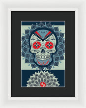 Rubino Rise Skull Reb Blue - Framed Print Framed Print Pixels 8.000" x 12.000" White Black
