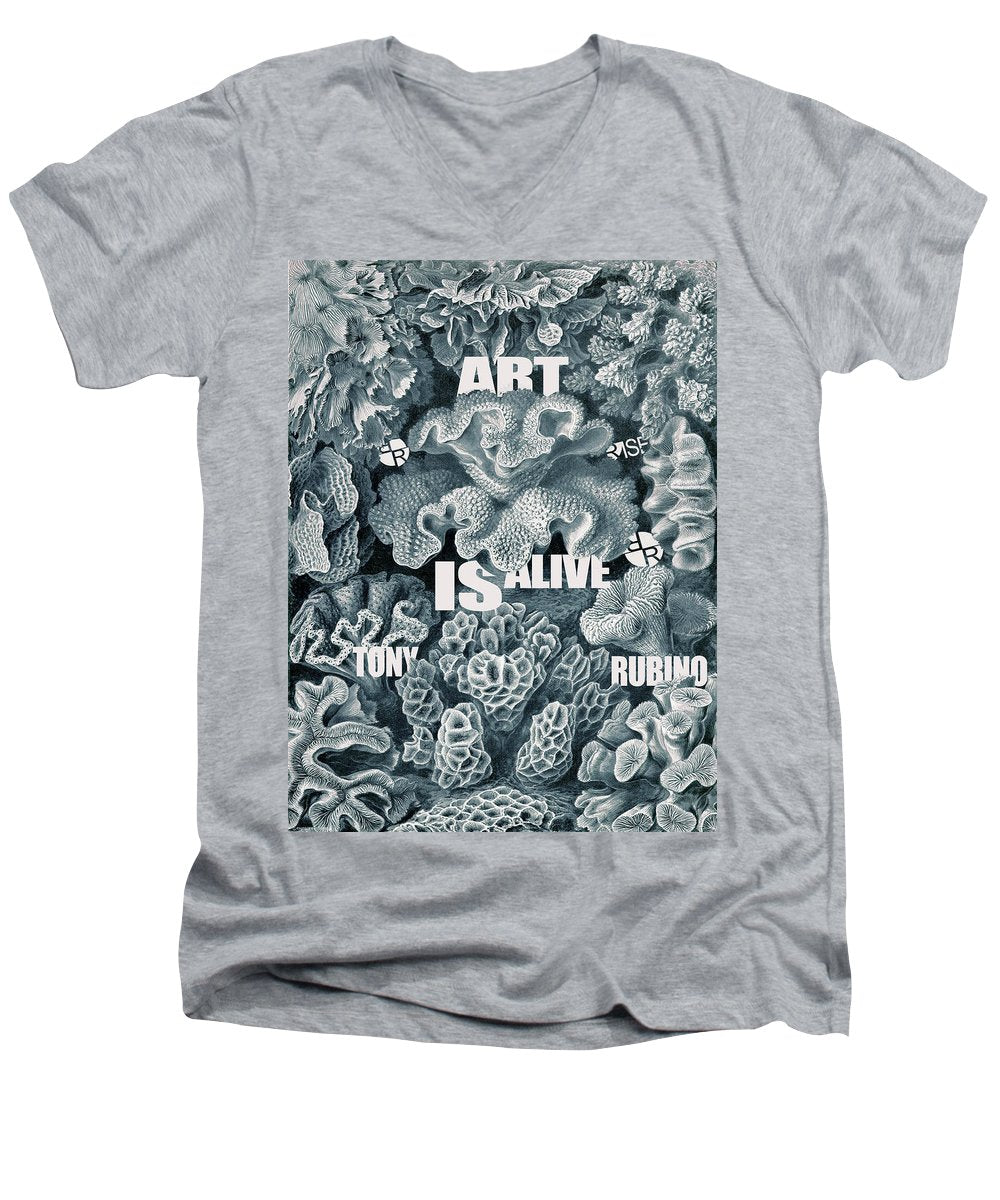 Rubino Rise Under Water - Men's V-Neck T-Shirt Men's V-Neck T-Shirt Pixels Heather Small 