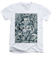 Rubino Rise Under Water - Men's V-Neck T-Shirt Men's V-Neck T-Shirt Pixels White Small 