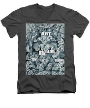 Rubino Rise Under Water - Men's V-Neck T-Shirt Men's V-Neck T-Shirt Pixels Charcoal Small 