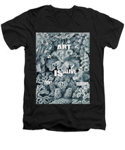 Rubino Rise Under Water - Men's V-Neck T-Shirt Men's V-Neck T-Shirt Pixels Black Small 