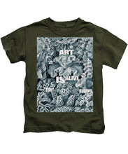Rubino Rise Under Water - Kids T-Shirt Kids T-Shirt Pixels Military Green Small 