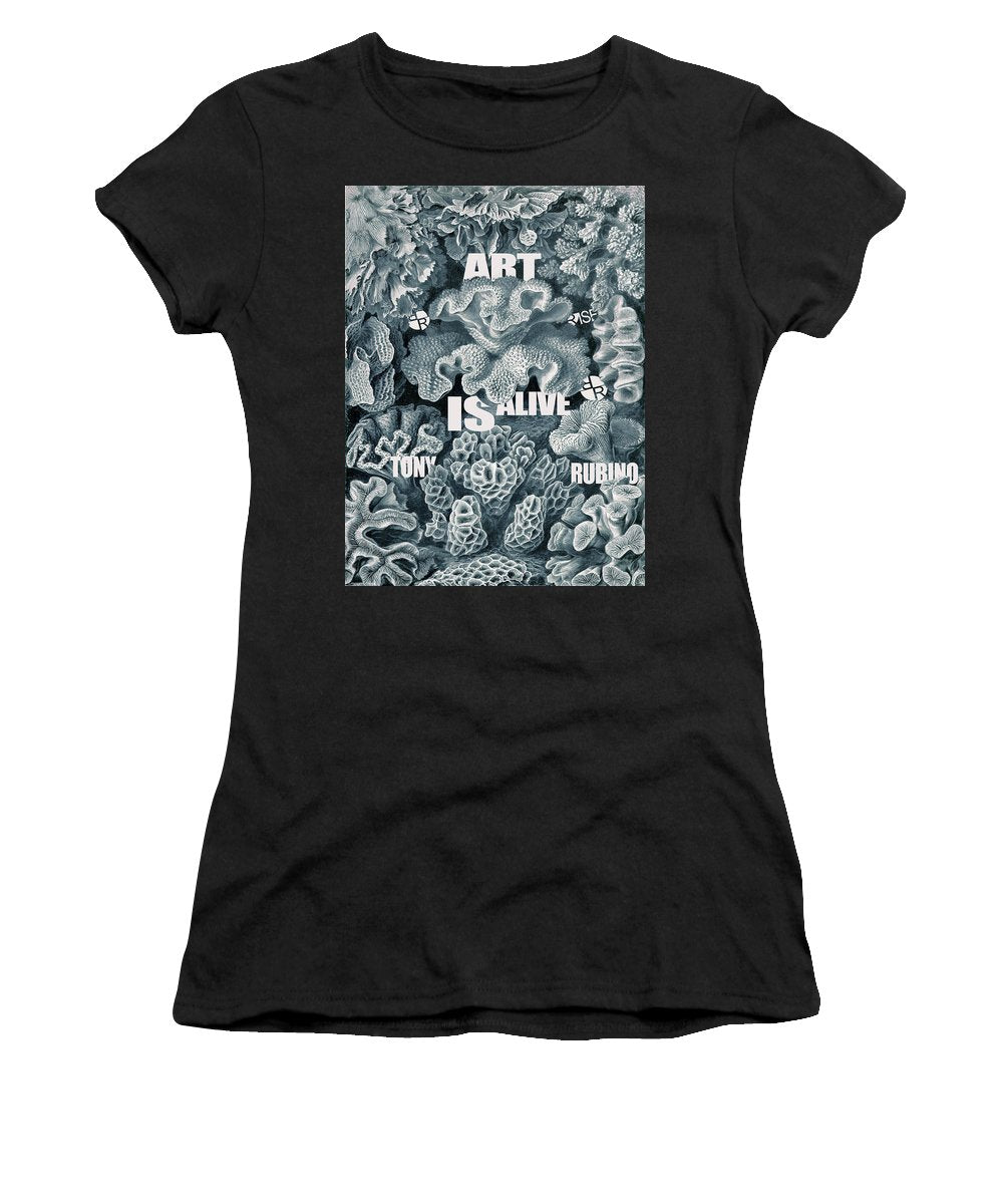 Rubino Rise Under Water - Women's T-Shirt (Athletic Fit) Women's T-Shirt (Athletic Fit) Pixels Black Small 