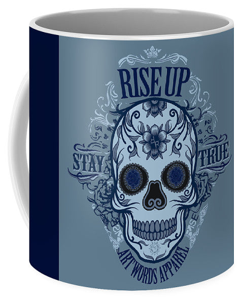 Rubino Rise Up Skull Blue - Mug Mug Pixels Small (11 oz.)  