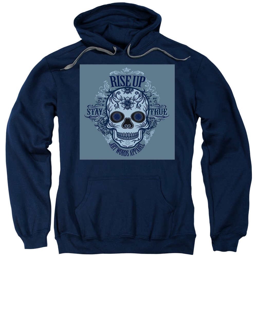 Rubino Rise Up Skull Blue - Sweatshirt Sweatshirt Pixels Navy Small 